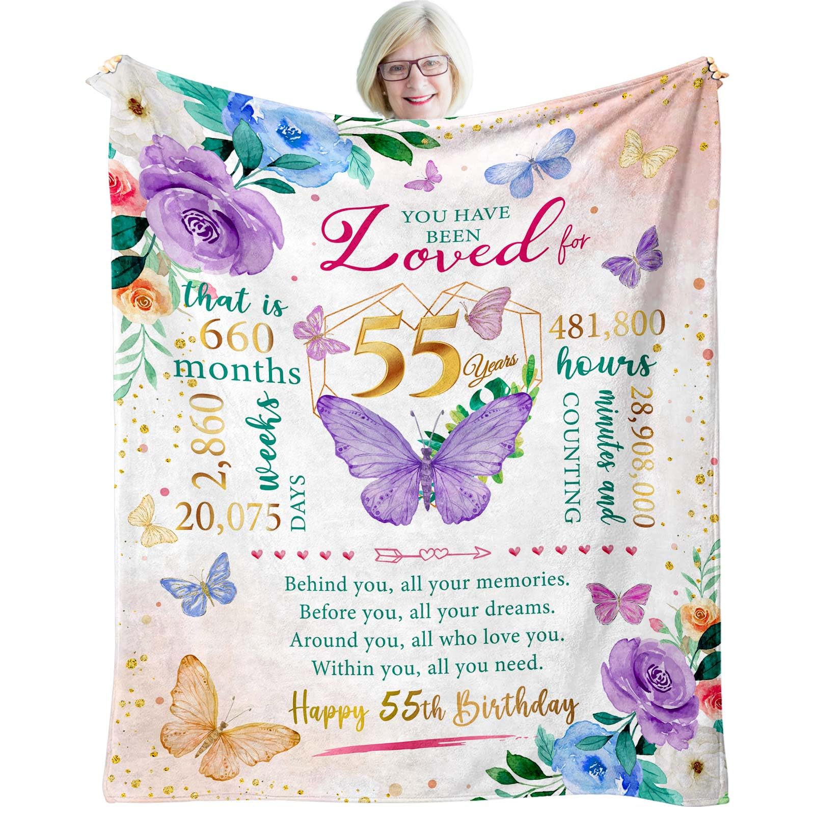 Zwerivp 55Th Birthday Gift For Women, 55 Birthday Gifts For Women, 55Th Birthday Decorations For Women, 1969 Birthday Gifts For
