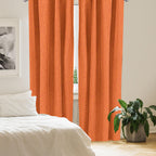 Ambesonne Burnt Orange Window Curtains, Abstract Foliage Leaves Pattern Sketch Nature Growth Composition, Lightweight Decorative