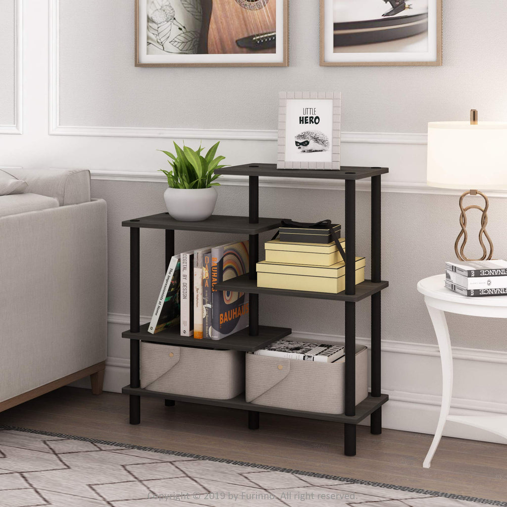Furinno Turn-N-Tube 5-Tier Accent Display Rack, Espresso/Black