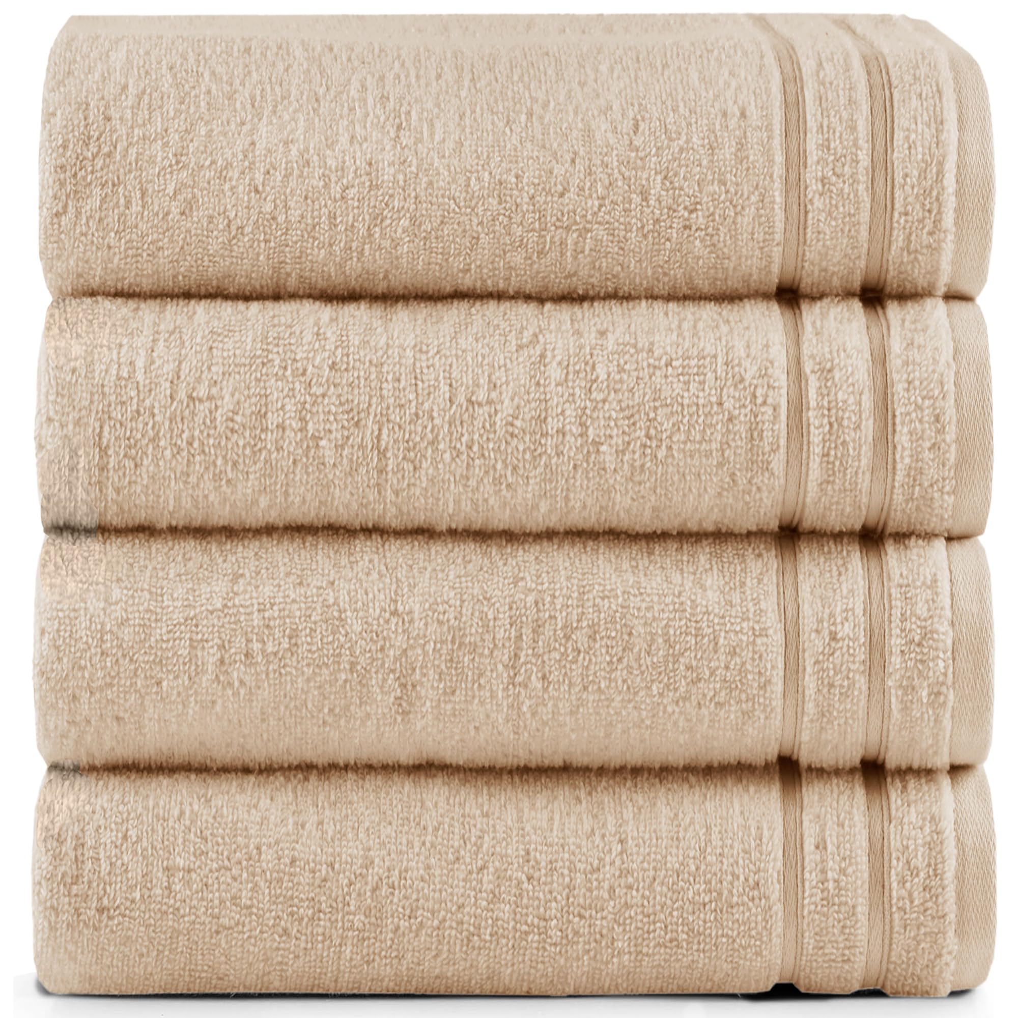 Comfort Spaces Extra Large Bath Towel Set of 4 Piece 30x60 Bath Sheet Set Shower Towel Beach Towel 100% Cotton Bathroom Towel Se