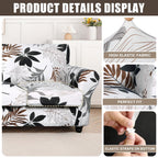 Searchi Stretch Sofa Cover Printed Couch Covers, Floral Pattern 2 Piece Armchair Slipcover With Separate Chair Cushion Cover, Washable Furniture Protector For Living Room(Armchair, Maple Leaf)