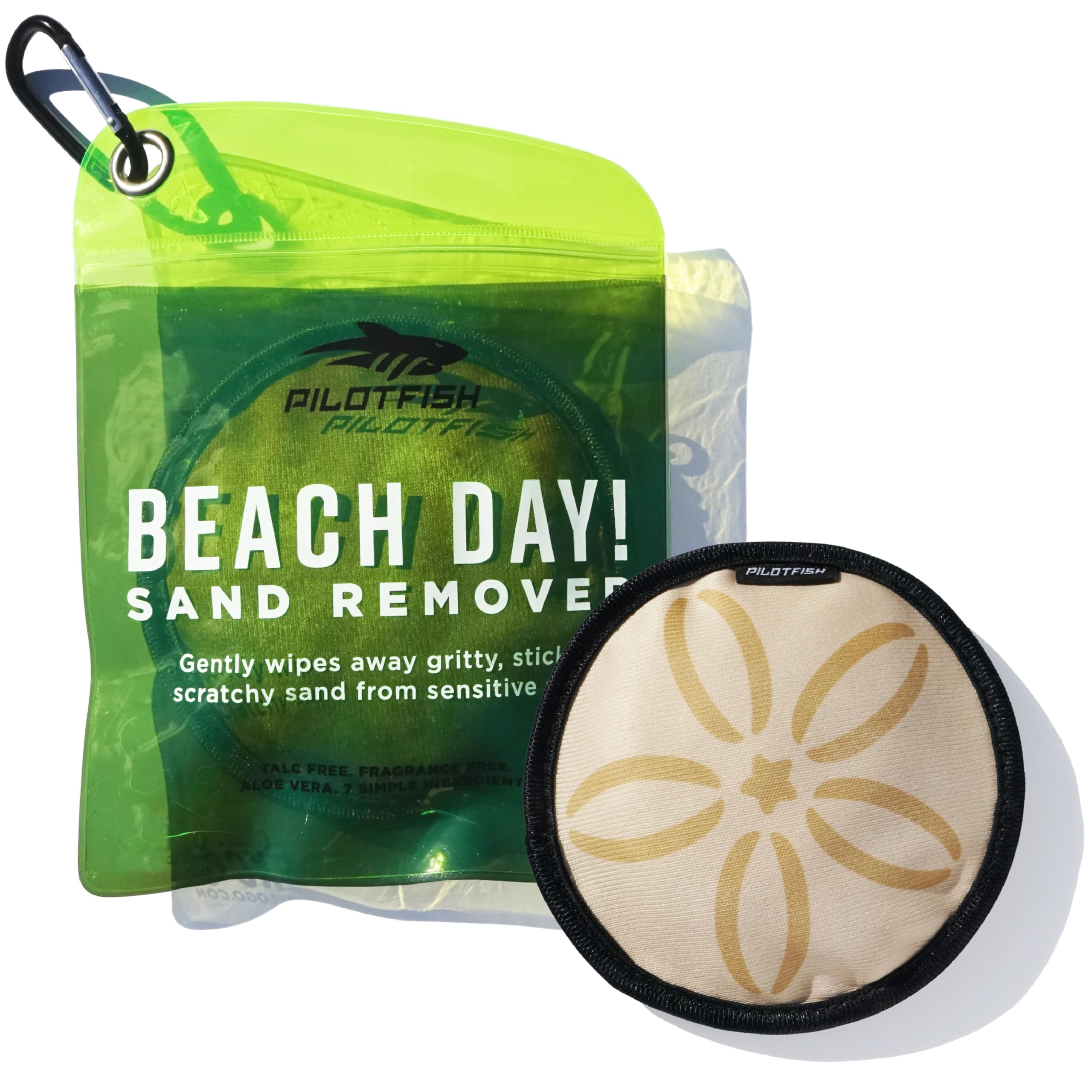 Pilotfish Beach Essentials Sand Remover Bag, Gentle Skin-Friendly Formula with 7 Natural Ingredients, Free of Talc and Fragrance