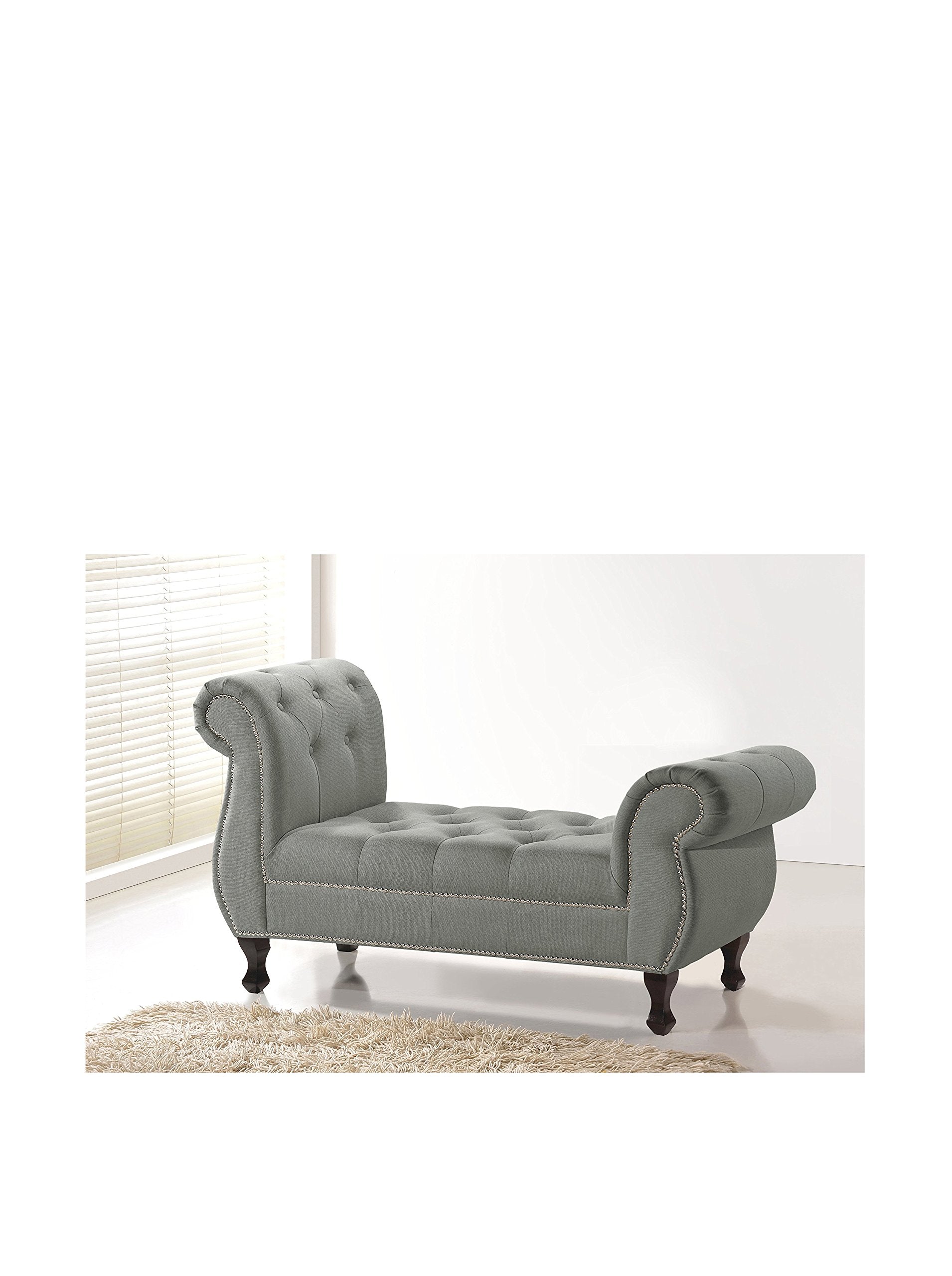 Baxton Studio Ipswich Bench, One Size, Grey