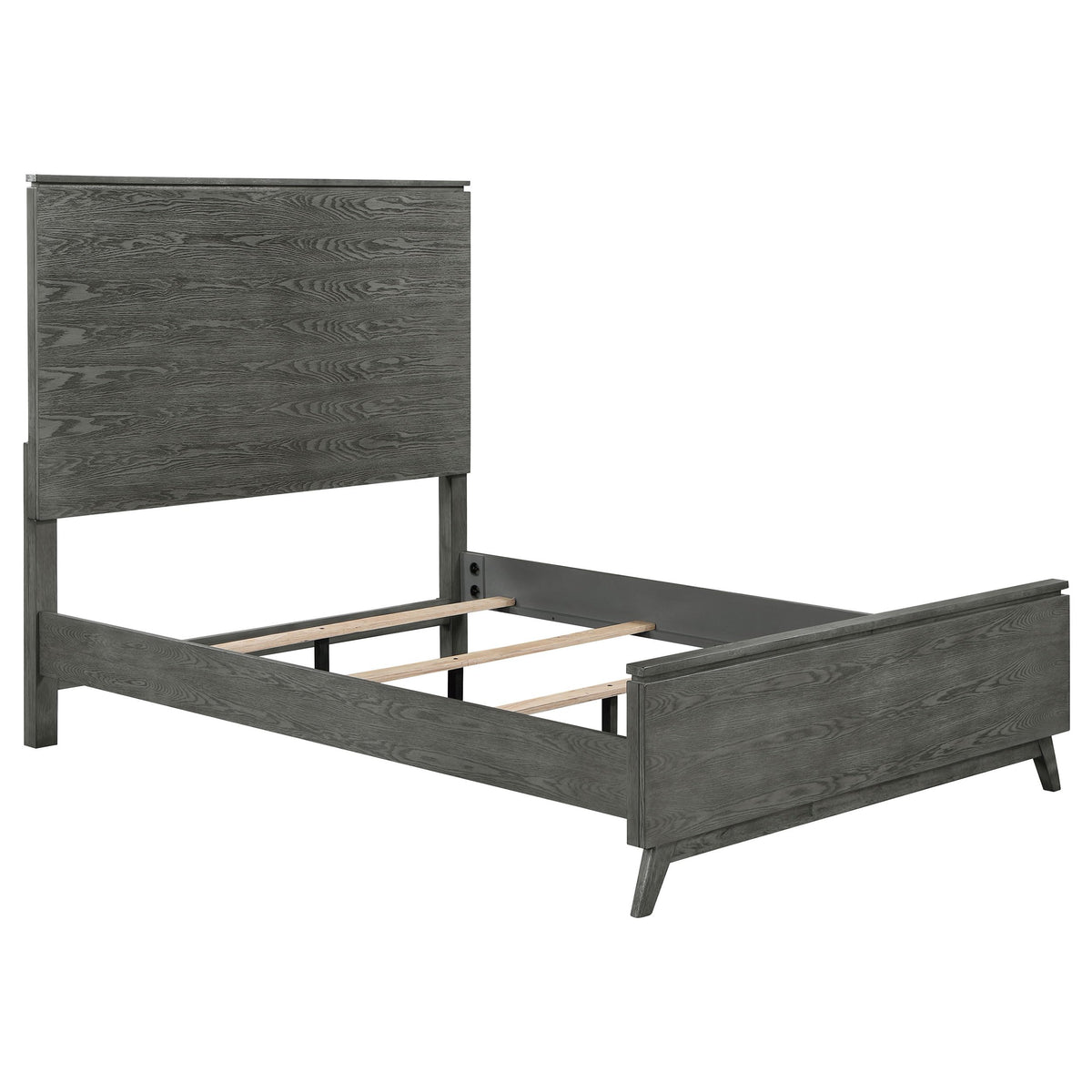 Coaster Home Furnishings Nathan Mid-Century Modern Wood Eastern King Size Panel Bed Frame 60-Inch Headboard Grey 224601Ke
