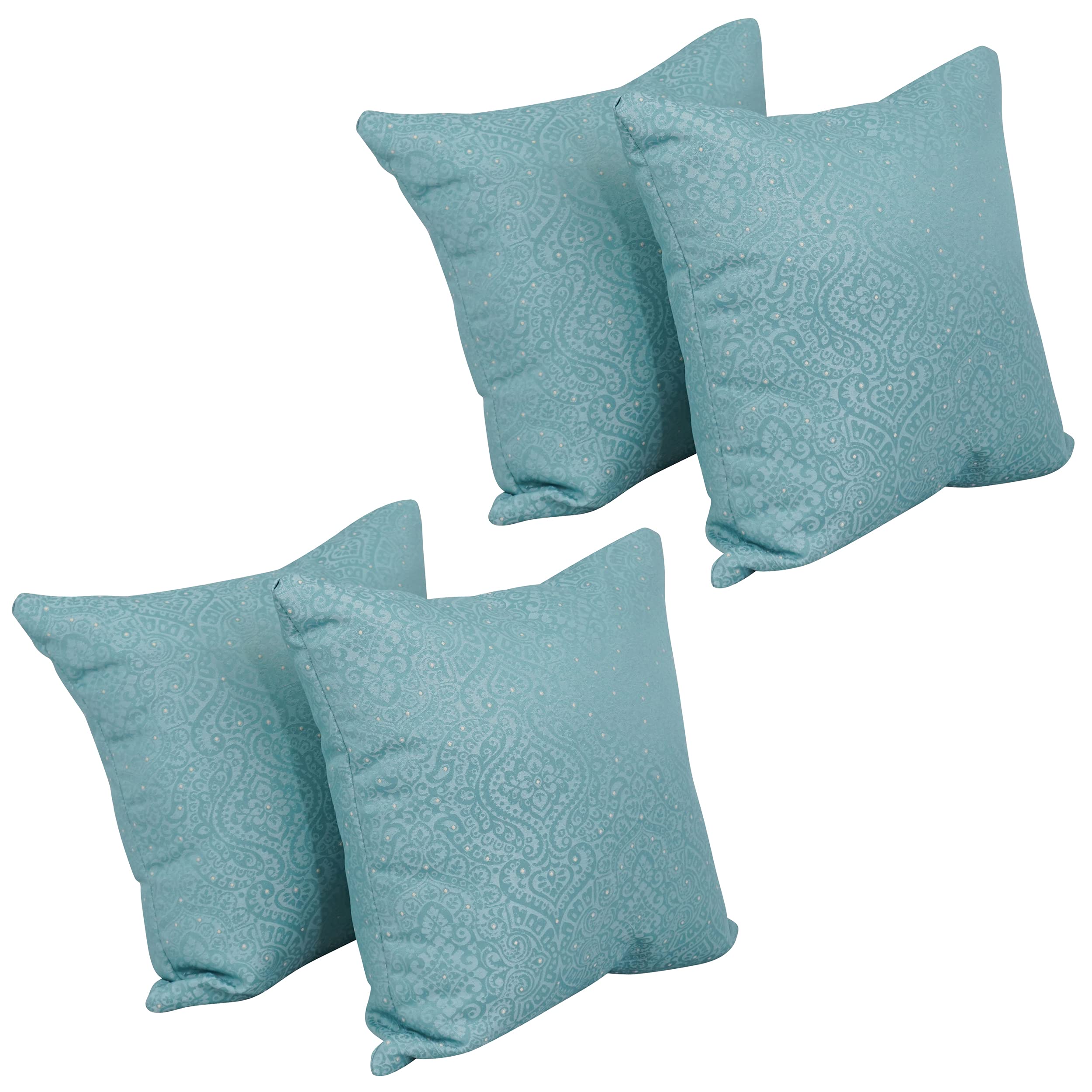 Blazing Needles Square Polyester Jacquard Throw Pillows, 17", Mabul Spa 4 Count