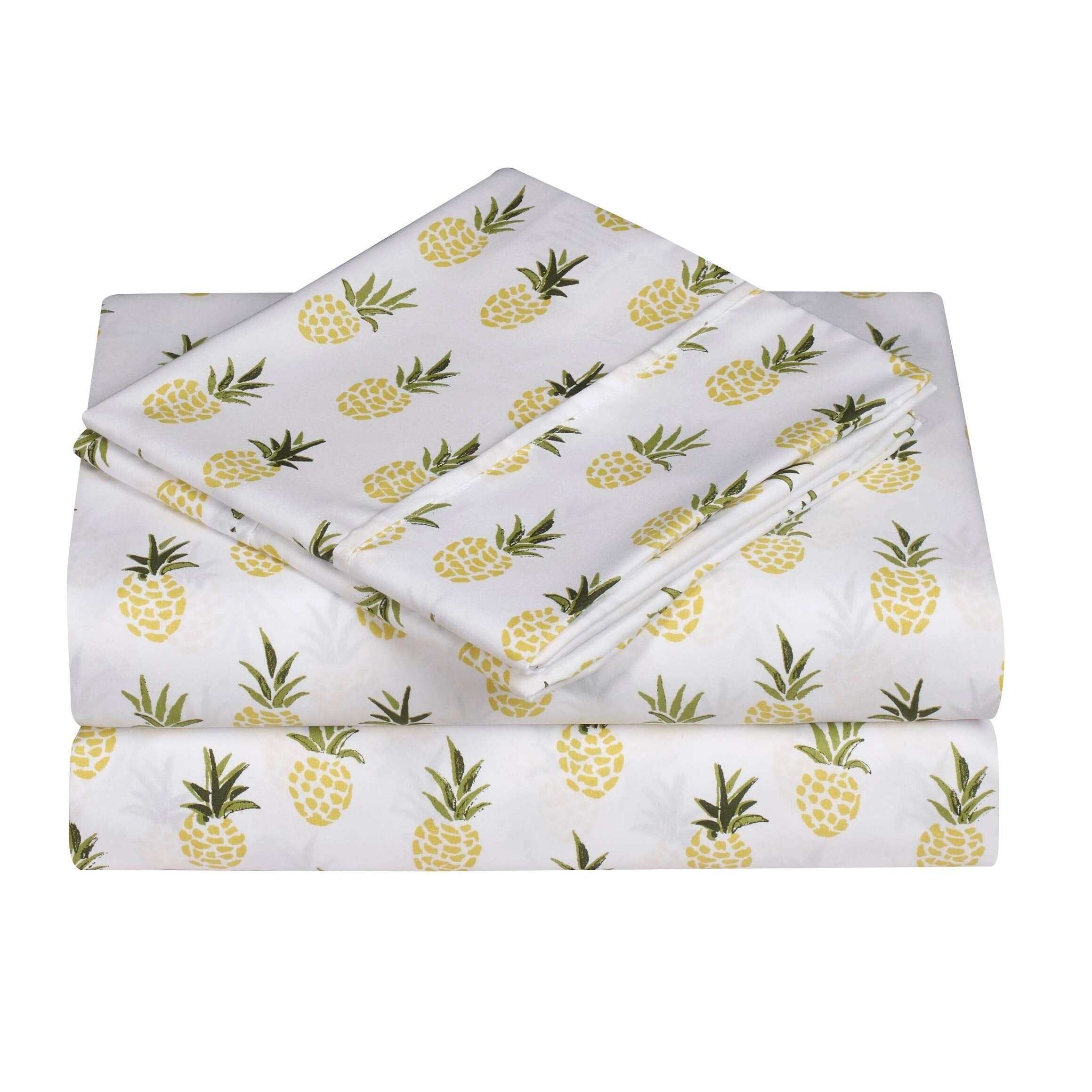 Elegant Comfort Ultra-Soft Double Brushed 4-Piece Microfiber Sheet Set. Beautiful Tropical Patterns, And Vibrant Solid Colors, L