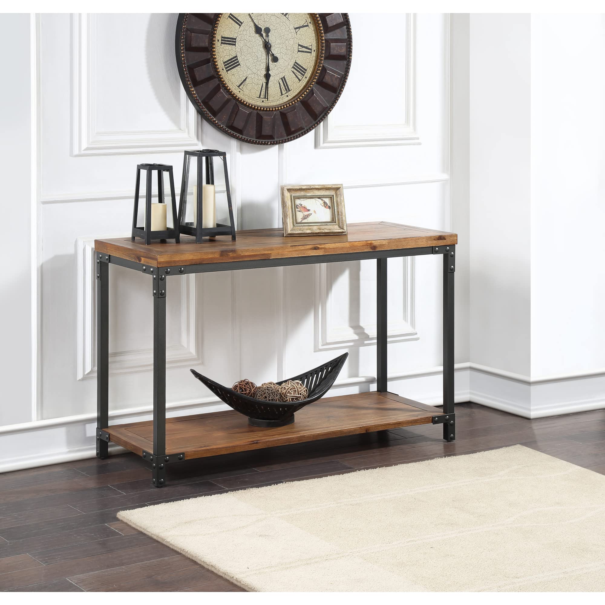 Steve Silver Lantana Sofa Table, Antiqued Honey, For Living Room, Hallway, Home Office, 48 X 18 X 30 In