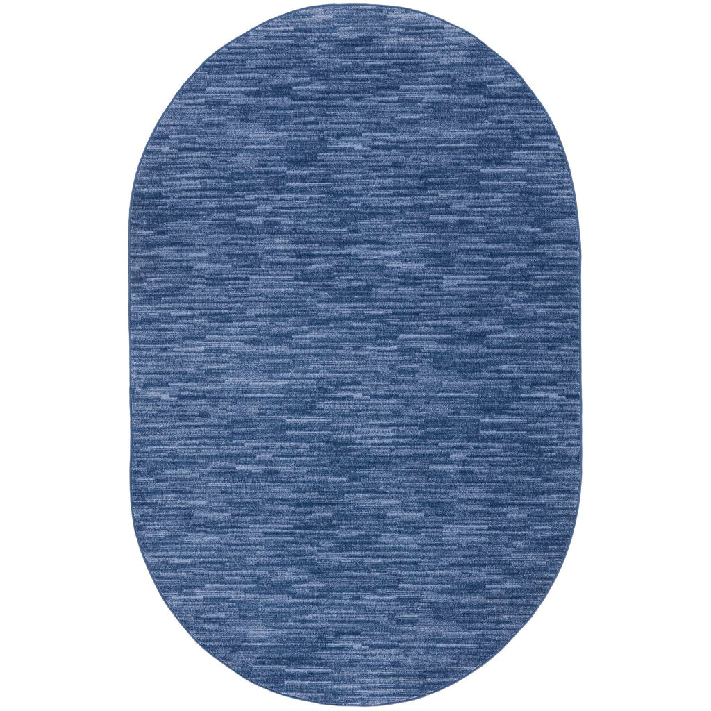 Nourison Essentials Indoor/Outdoor Navy Blue 6' X 9'Oval Area Rug, Easy Cleaning, Non Shedding, Bed Room, Living Room, Dining Room, Backyard, Deck, Patio (6X9 Oval)