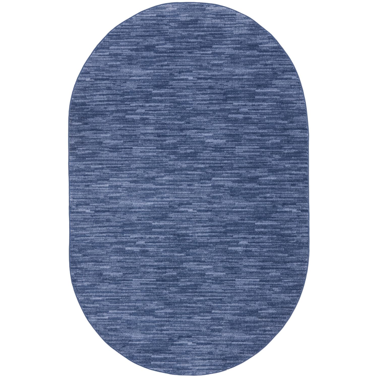 Nourison Essentials Indoor/Outdoor Navy Blue 6' X 9'Oval Area Rug, Easy Cleaning, Non Shedding, Bed Room, Living Room, Dining Room, Backyard, Deck, Patio (6X9 Oval)
