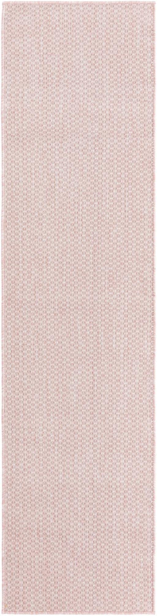 Unique Loom Collection Casual Transitional Solid Heathered Indoor/Outdoor Flatweave Area Rug (2' X 8' Runner, Whisper Pink/Ivory