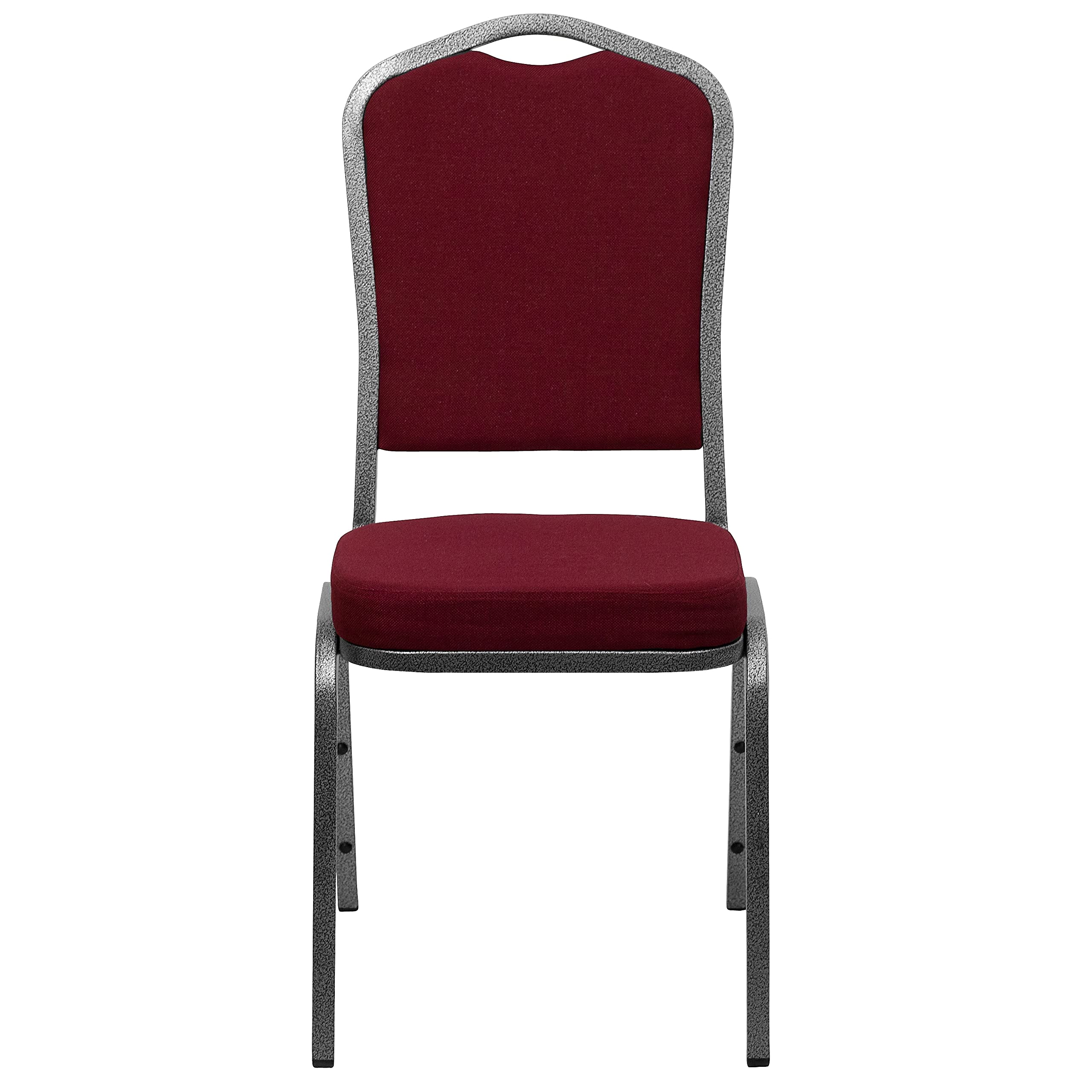 Flash Furniture Hercules Series Crown Back Stacking Banquet Chair In Burgundy Fabric With Silver Vein Frame [Fd-C01-Silvervein-3169-Gg]