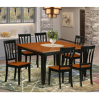 East West Furniture PFAN7-BCH-W 7 Piece Kitchen Table Set Consist of a Square Dining Table with Butterfly Leaf and 6 Dining Chairs, 54x54 Inch, Black & Cherry