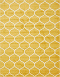 Unique Loom Trellis Frieze Collection Area Rug - Rounded (8 x 10, Yellow/ Ivory)