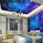 Apdidl Galaxy Tapestry For Bedroom Aesthetic Space Blue Night Starry Sky Stars Universe Tapestry Mysterious Nebula Wall Hanging