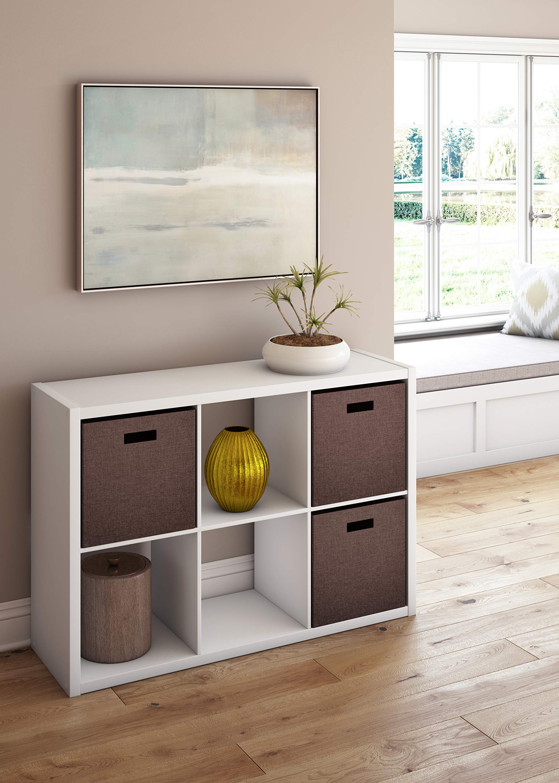 Closetmaid 6 Cube Storage Shelf Organizer Bookshelf With Open Back, Vertical Or Horizontal, Easy Assembly, Wood, White Finish