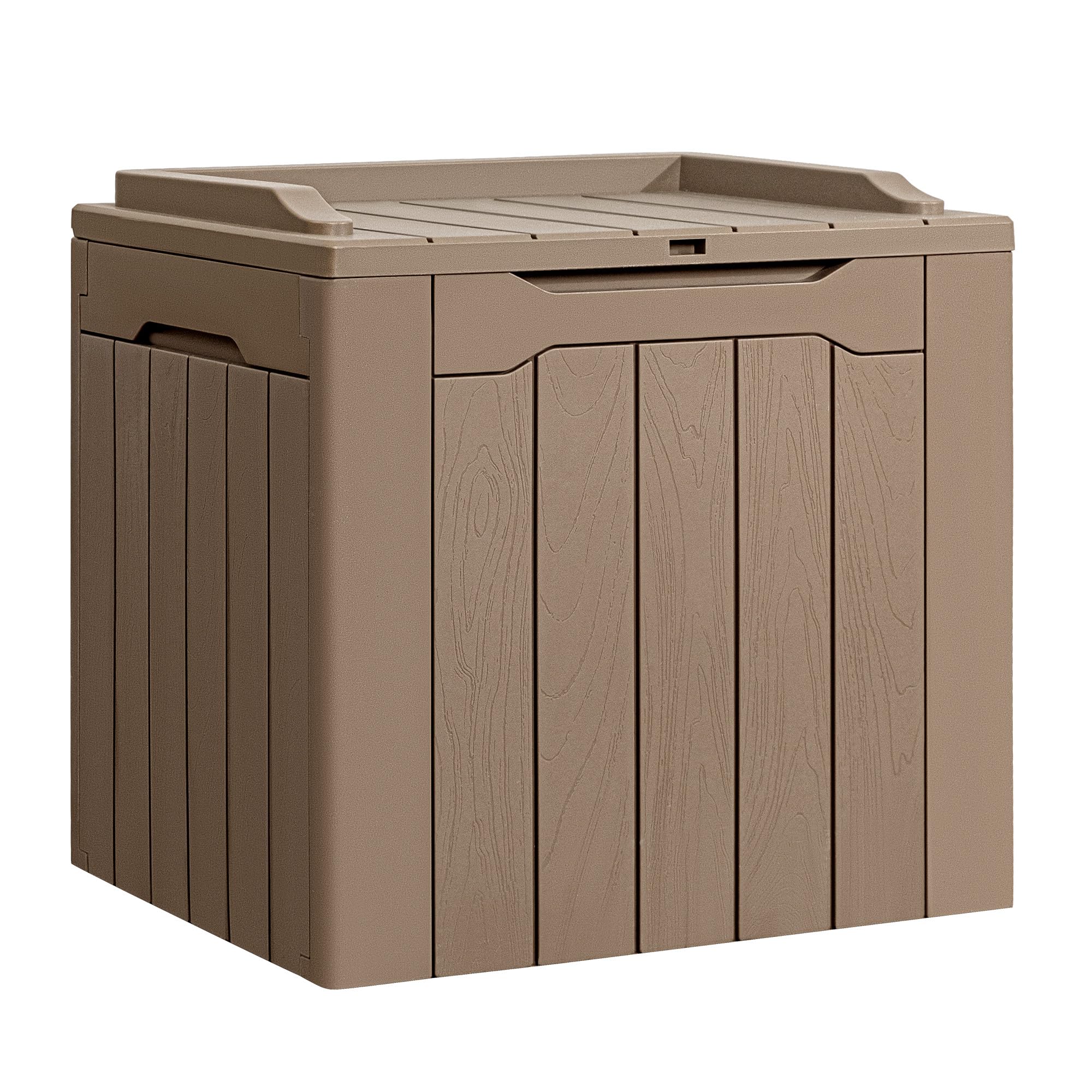 Flamaker Deck Box 31 Gallon Waterproof Resin Storage Box With Lid Indoor Outdoor Storage Bin For Patio Cushions, Pool Accessorie