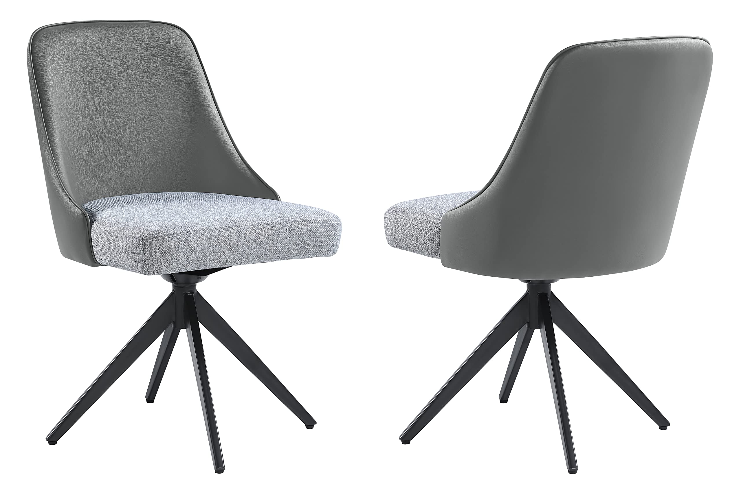 Coaster Home Furnishings Paulita Upholstered Swivel Side Chairs (Set of 2) Grey and Gunmetal