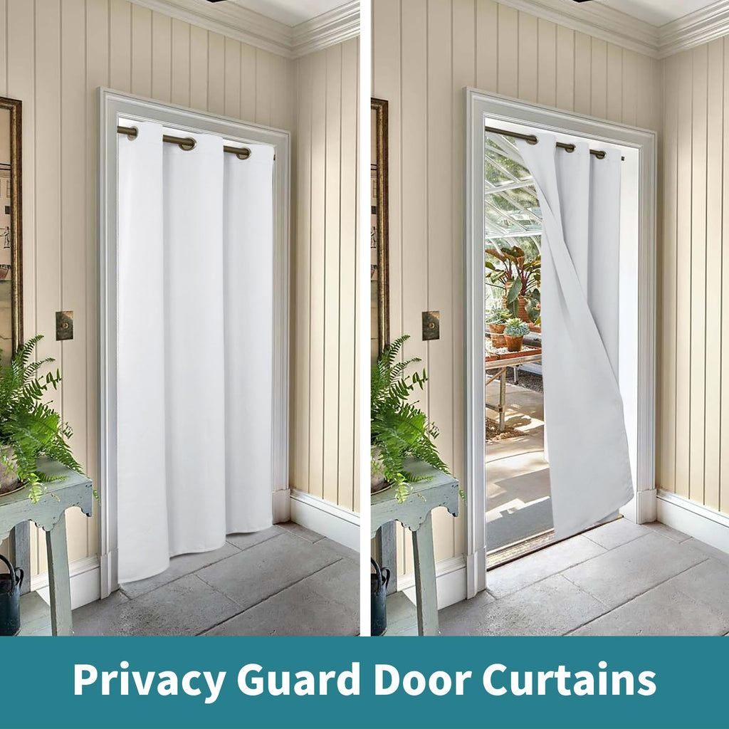 Bgment Greyish White Door Curtain 80 Inch Length For Doorway, Bedroom Closet Curtain, Privacy Thermal Insulated Blackout Grommet Room Divider For Room Separation, 1 Panel, 42 Inch Wide