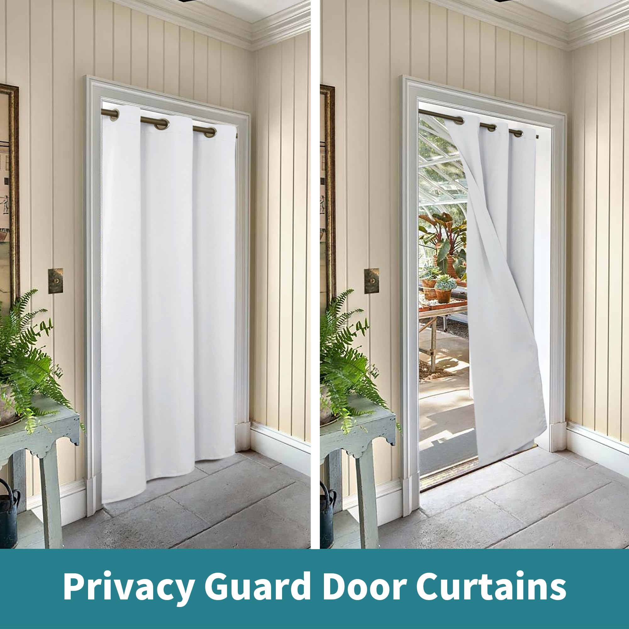 Bgment Greyish White Door Curtain 80 Inch Length For Doorway, Bedroom Closet Curtain, Privacy Thermal Insulated Blackout Grommet Room Divider For Room Separation, 1 Panel, 42 Inch Wide