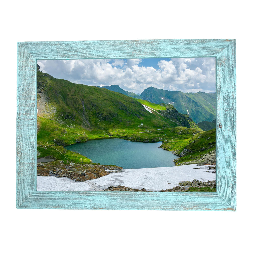 Barnwoodusa | Farmhouse 8X10 Picture Frame | 1 1/2 Inch Molding | 100% Reclaimed Wood | Rustic | Robins Egg Blue