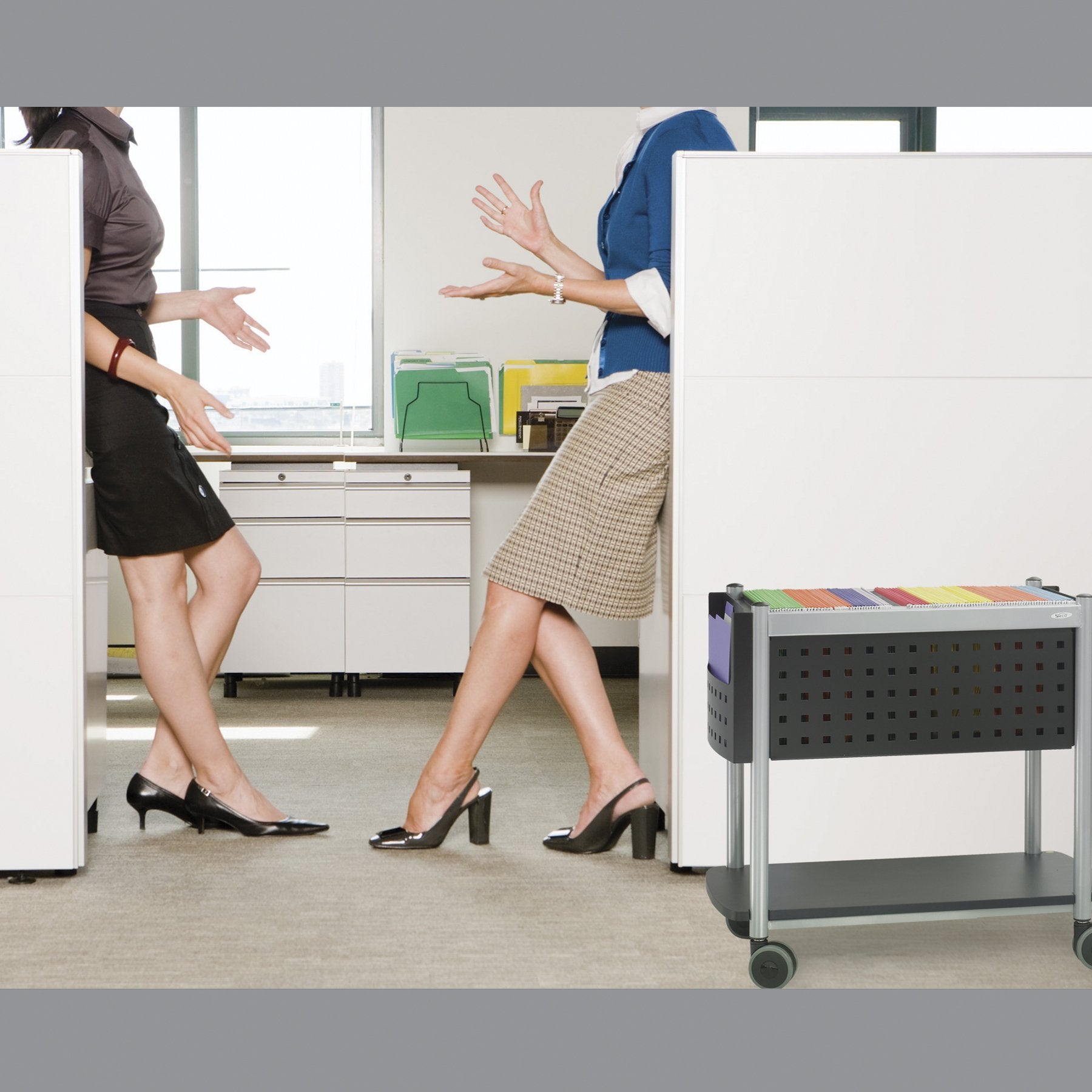 Safco Scoot Open Top Mobile File Cart, 14-3/4W X28D X 26H, Blk W/Silver (Case Of 2)