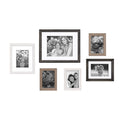 Kate and Laurel Bordeaux Industrial Farmhouse Gallery Frame Wall Kit, Set of 6 with Assorted Size Frames, Rustic Brown, Distress