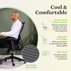 Basyx Vl702 Mesh High-Back Work Chair-Chair, Mesh, High-Back, 26-1/2"X26-1/2"X40-1/2", Black