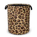Leopard Print Laundry Basket,Animal Skin Collapsible Laundry Baskets with Handles,Waterproof Oxford Cloth Hamper,Storage Organiz