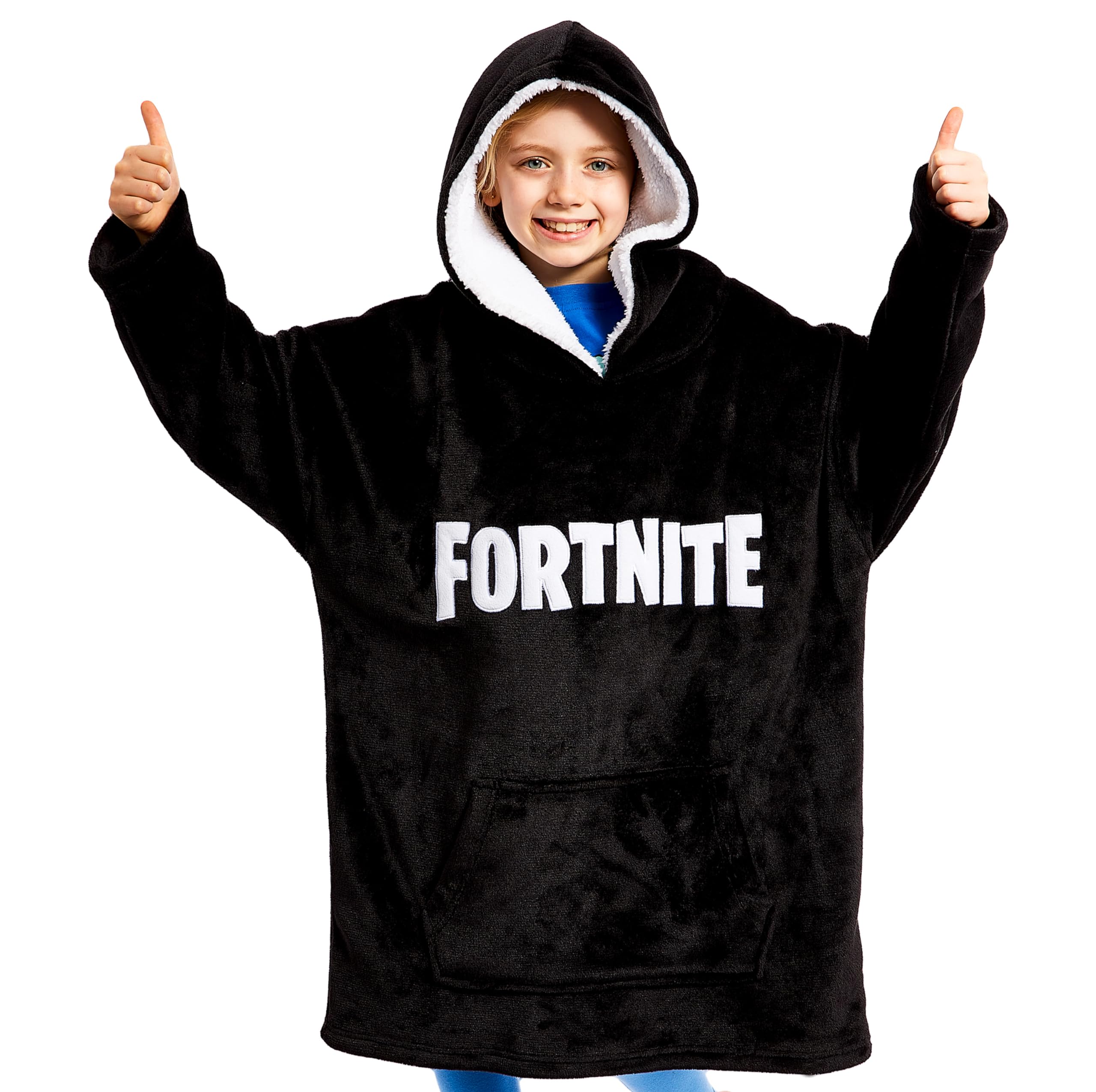 Fortnite Hoodie For Boys, Oversized Hoodie Sweatshirt Blanket, Warm Comfortable Hooded Robe, Gifts For Boys Girls Teens (Grey)