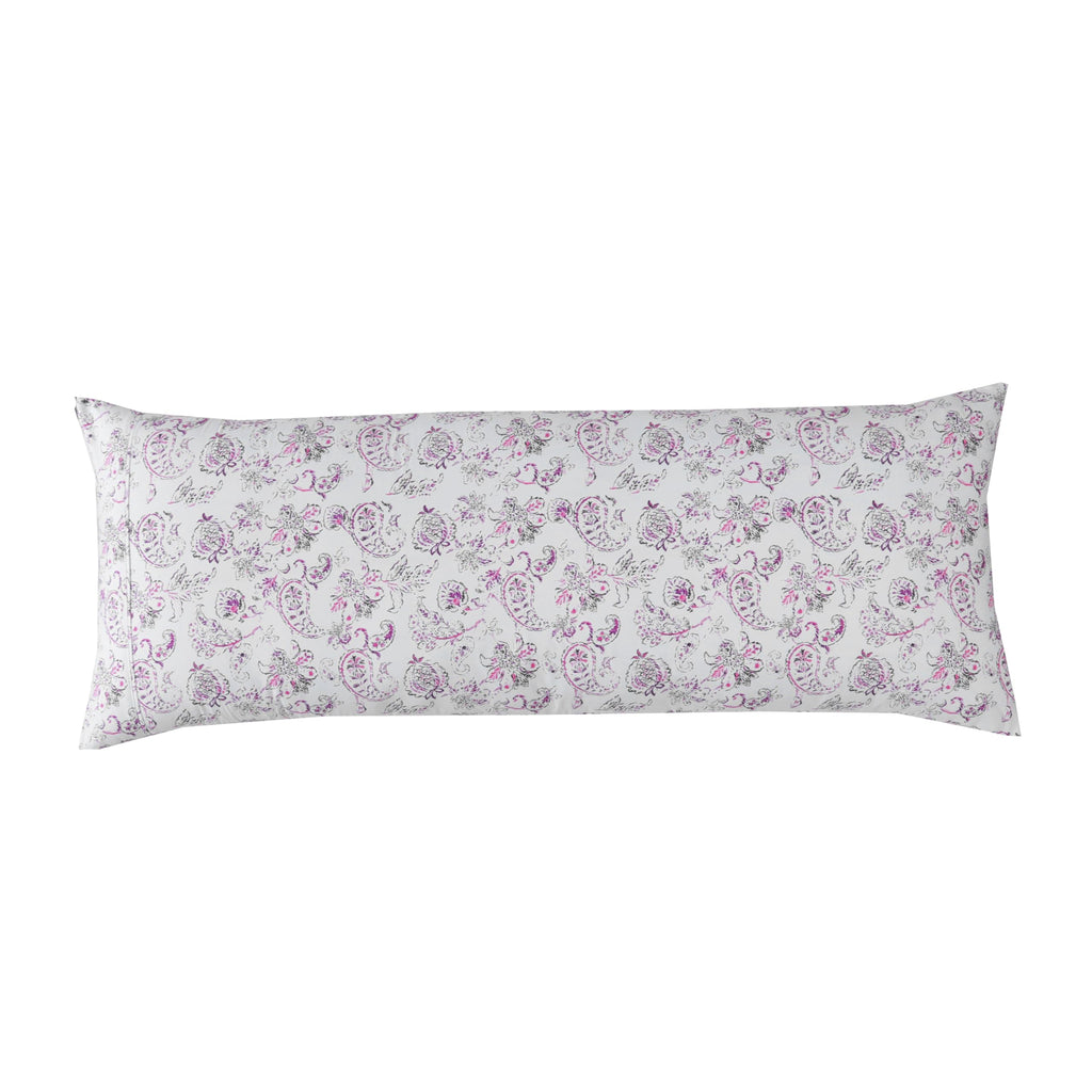 Elegant Comfort Ultra Soft 1-Piece Set Floral Print Pillowcases - 1500 Premium Hotel Quality Microfiber, Soft And Smooth Hidden Zipper Closure 1-Piece Pillow Covers - Body Pillowcase, Paisley Purple