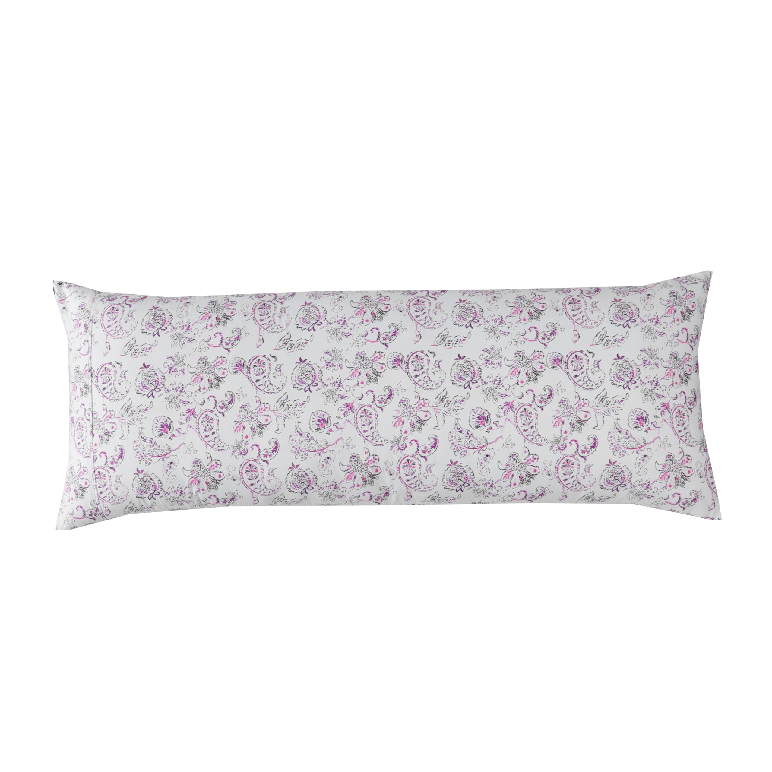 Elegant Comfort Ultra Soft 1-Piece Set Floral Print Pillowcases - 1500 Premium Hotel Quality Microfiber, Soft And Smooth Hidden Zipper Closure 1-Piece Pillow Covers - Body Pillowcase, Paisley Purple