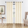 SMILETIME Ivory White 72 in Long Velvet Curtains with Grommet, Thermal Insulated Super Soft Privacy Noise Reducing Light Blockin