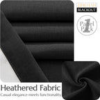 Jinchan Linen Textured Curtains Living Room Thermal Curtains Room Darkening Thermal Insulated Curtains 90 Inches Long Grommet Top Window Drape 1 Panel Black