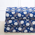 Elegant Homes Blue White Red Baseball League Sports Design 4 Piece Printed Sheet Set With Pillowcases Flat Fitted Sheet For Boys