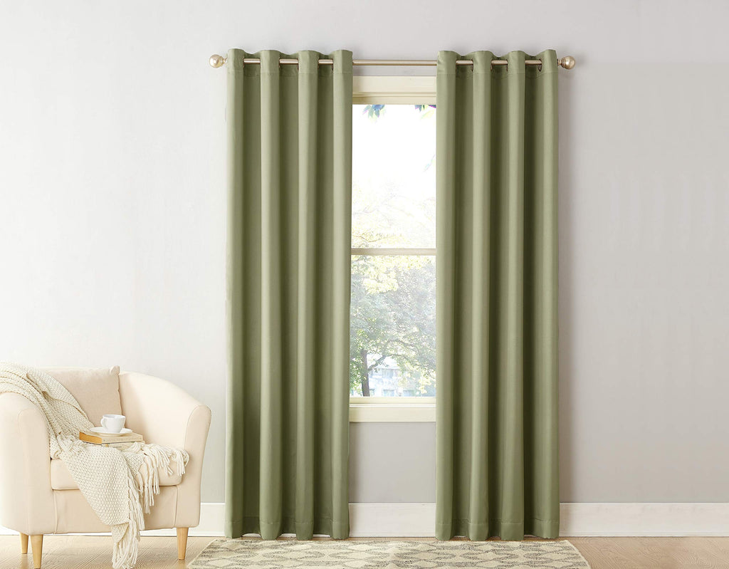 Sun Zero - 53408 Becca Energy Efficient Grommet Curtain Panel, 40'' X 84'', Sage Green
