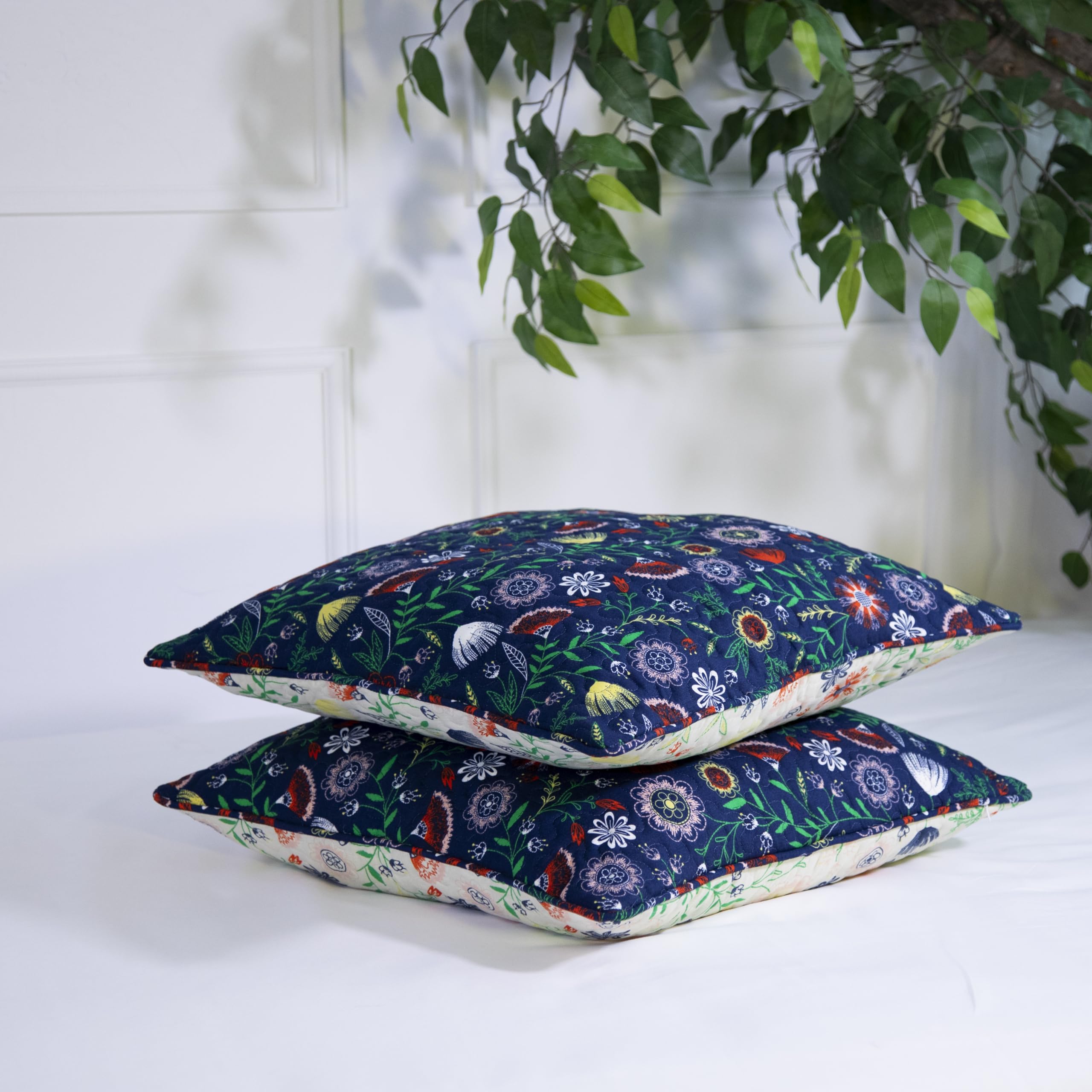 Southshore Fine Living, Inc. Boho Throw Pillow Covers 26'X26', Set Of 2 Euro Sham Covers, Quilted Pillow Shams 26X26 To Match