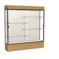 Waddell Reliant Lighted Wood Veneer Floor Display case, 72"x80"x16", Natural Oak/Dark Bronze