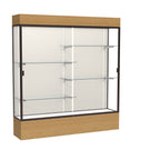 Waddell Reliant Lighted Wood Veneer Floor Display case, 72"x80"x16", Natural Oak/Dark Bronze