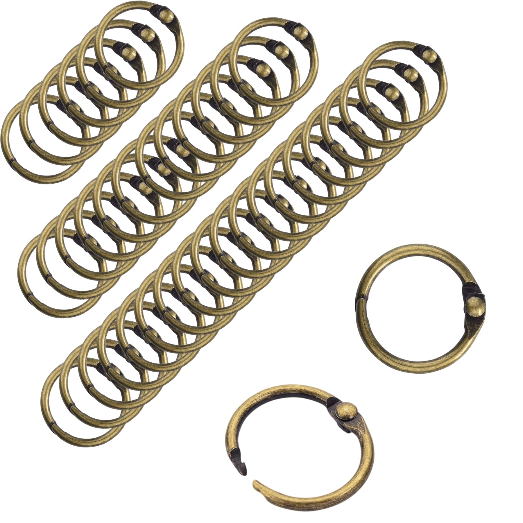 Coobigo 50 Pack Binder Ring, Metal Book Ring Paper Ring Holder 5/8-Inch Loose Leaf Binder Ring Clip For Index Card, Flash Card R