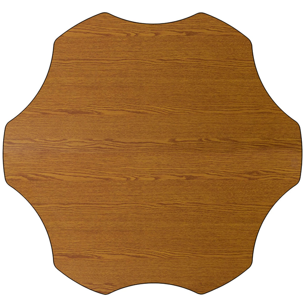 Flash Furniture Wren Mobile 60'' Flower Oak Thermal Laminate Activity Table - Height Adjustable Short Legs