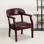 Flash Furniture Diamond Oxblood Vinyl Luxurious Conference Chair with Accent Nail Trim