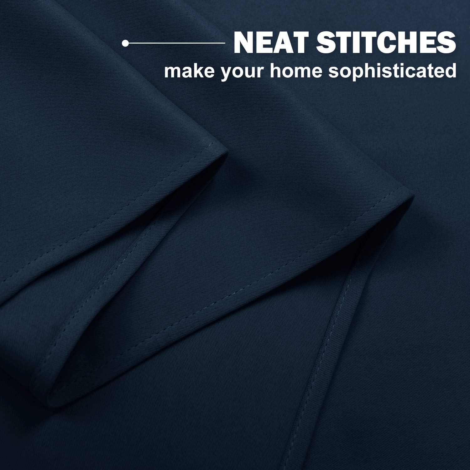 Nicetown Navy Tiers Blackout Curtains 30 Inche Long For Rv Kitchen Basement Thermal Insulated Grommet Small Window Curtain For Bathroom Cabinet,42 Inch Wide Per Panel, 2 Panels