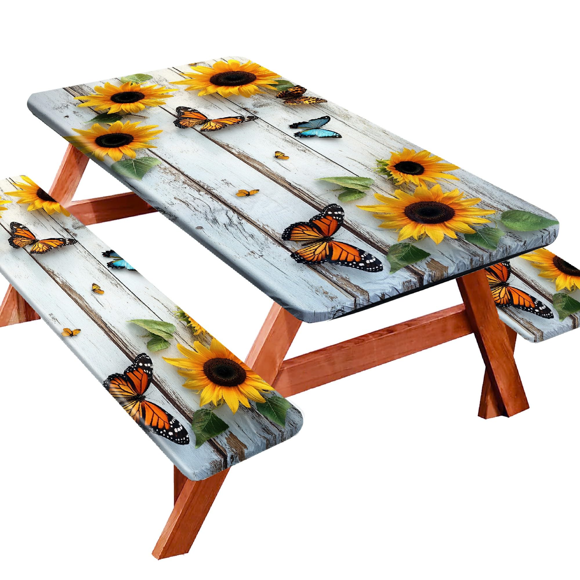 Yeye Juice Picnic Table Cover With Bench Covers 72In 6Ft, Camping Essentials Tablecloth Waterproof Oilproof With Elastic Edge Fo