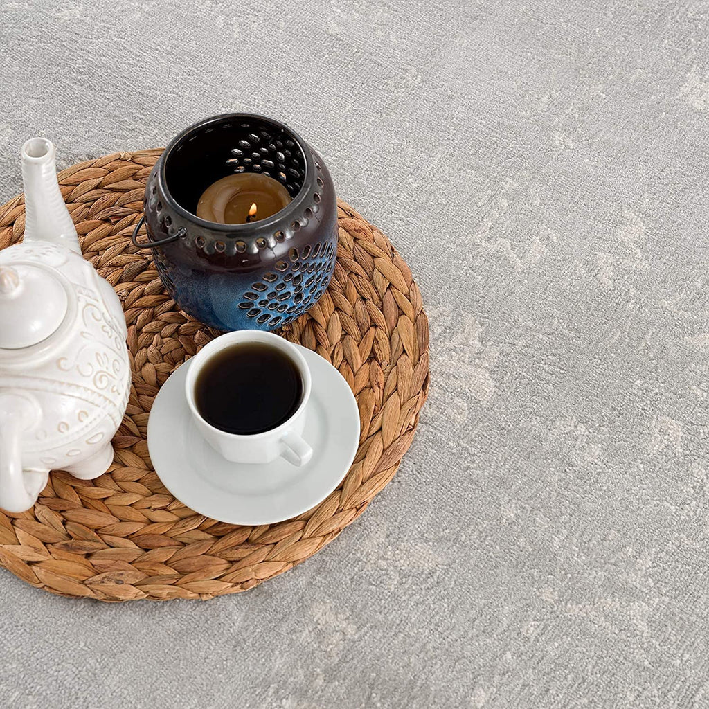 HomeRoots Grey 100% Polypropylene 4’ x 6’ Modern Gray Distressed Area Rug