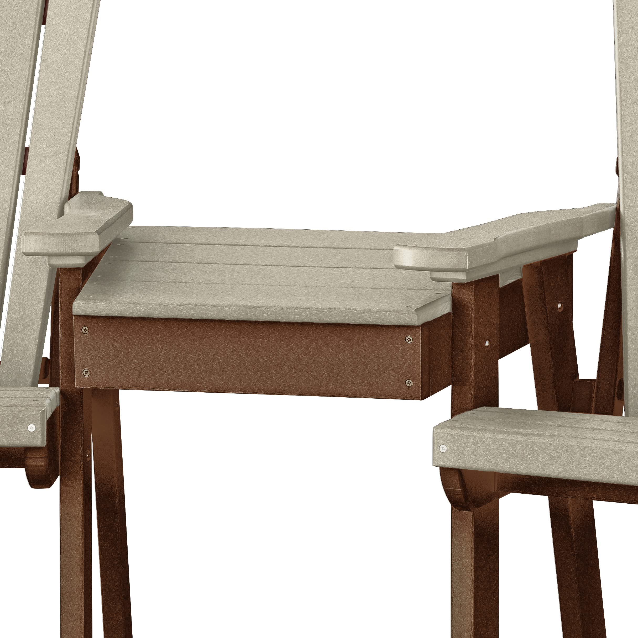 American Furniture Classics OS Home and Office Model 514WWTB-K Counter Height Settee Table Combo in Weatherwood with a Tudor Brown Base, Made in The USA and Constructed from High Density Poly Resin