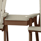 American Furniture Classics OS Home and Office Model 514WWTB-K Counter Height Settee Table Combo in Weatherwood with a Tudor Brown Base, Made in The USA and Constructed from High Density Poly Resin