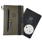 Rite In The Rain Weatherproof Side Spiral Kit: Tpu Fabric Cover, 4.625' X 7' Black Notebook, And Tough Mechanical Pencil (No.