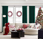 Pompom Green Full Blackout Curtains For Bedroom Living Room 63 Inch Thermal Insulated Window Curtain Panels For Christmas D  Cor
