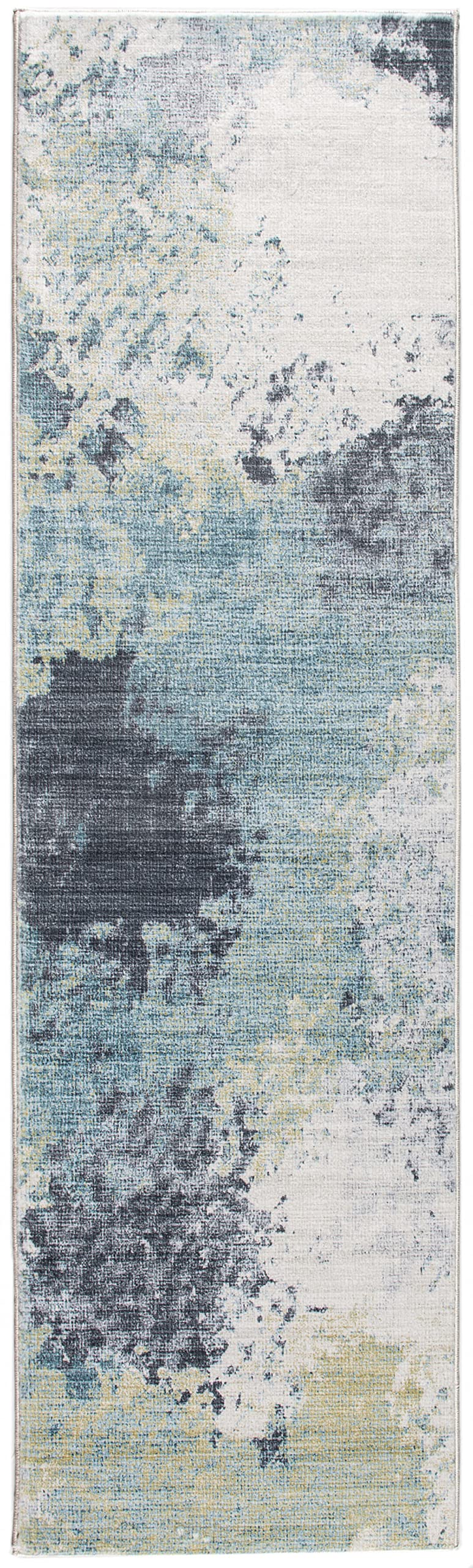 HomeRoots Blue/Yellow Polyester 8’ x 10’ Blue Yellow Abstract Sky Area Rug