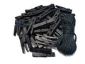 1.9 Inch Black Wooden Clothespins for Pictures Halloween DIY Art Crafts Clothesline Clips Laundry with Jute Twine Pack 50